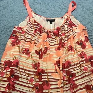 Lane Bryant Pink and Red Floral Blouse